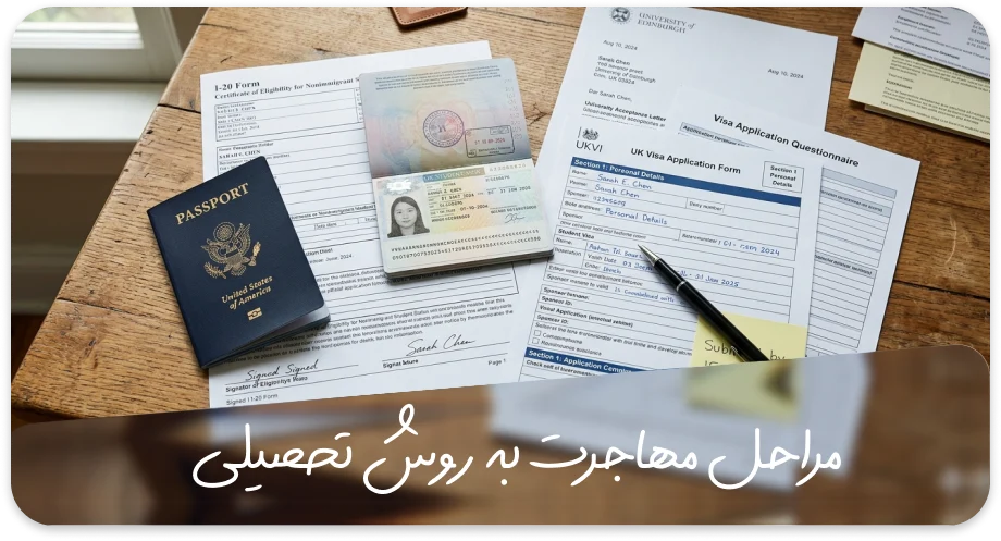 مراحل مهاجرت به روش تحصیلی