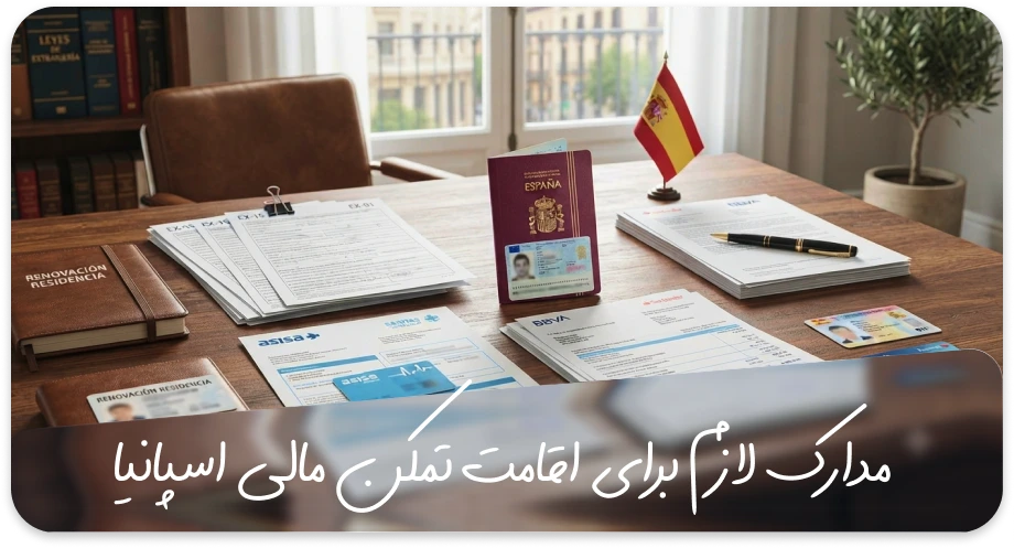مدارک لازم برای اقامت تمکن مالی اسپانیا